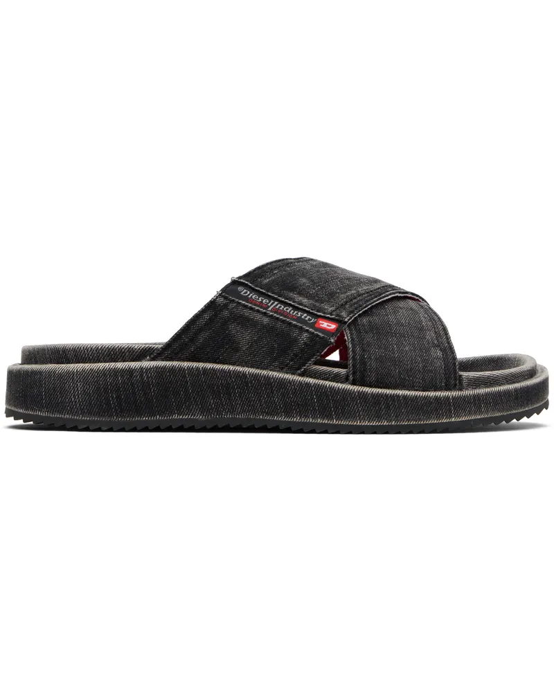 Diesel Black Sa-Slide Cris Cros Sandals T8013