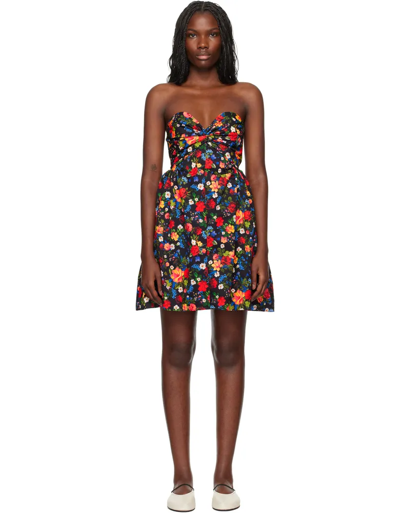 Kika Vargas Multicolor Fiona Minidress Black