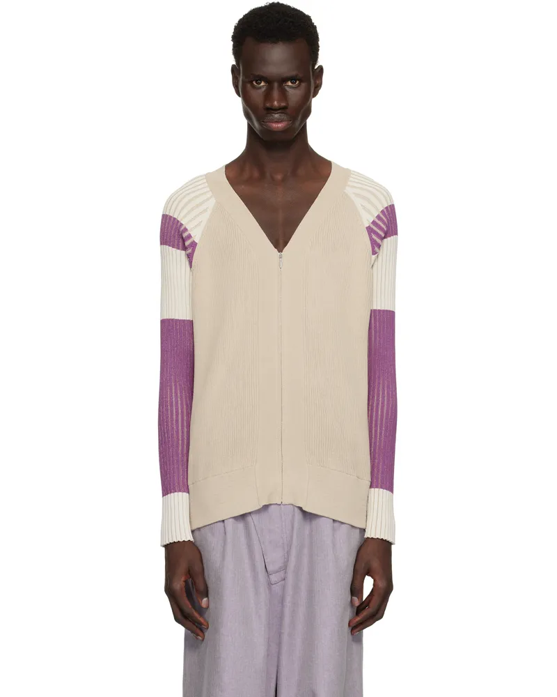 KIKO KOSTADINOV Beige & Purple Inex Cardigan Almond