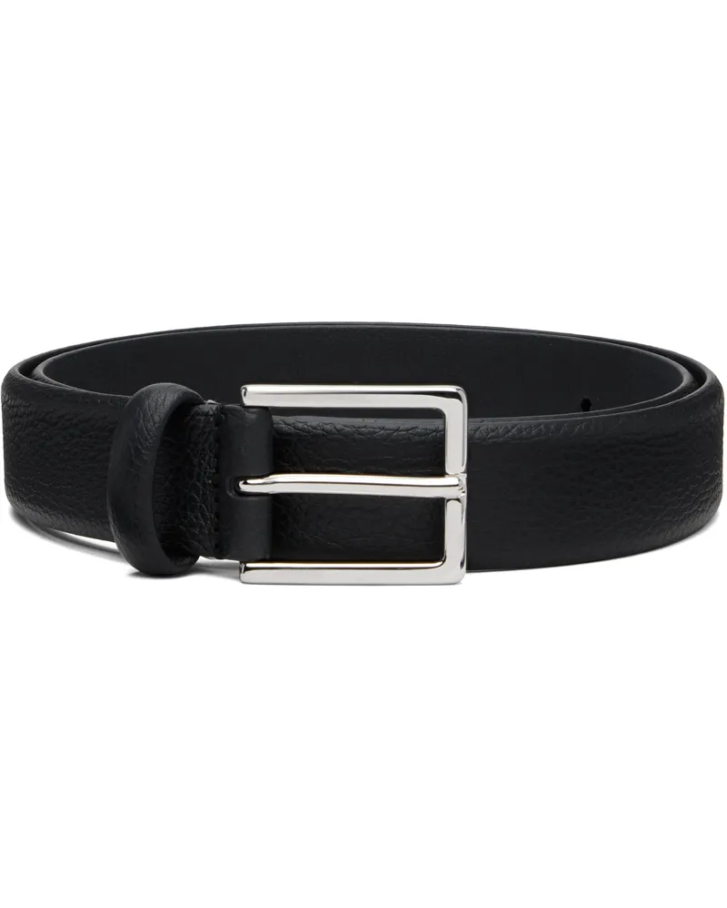 Anderson's Black Soft Grained Calf Leather Buckle Belt N1
