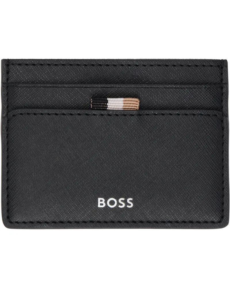 HUGO BOSS Black Leather Card Holder 001-black
