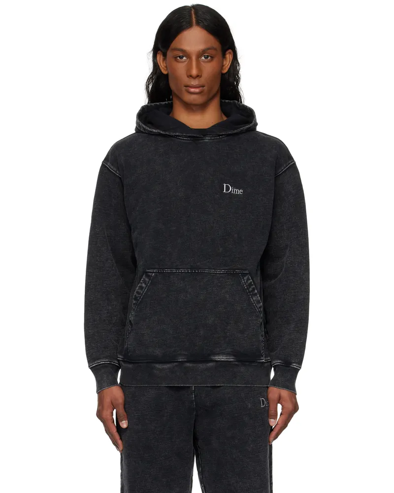 Dime Black Classic French Terry Hoodie Faded