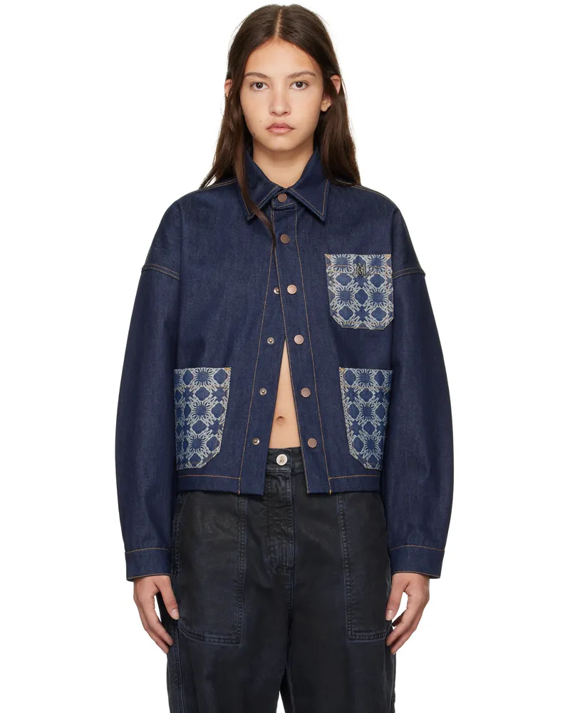 Amiri Indigo 'MA' Quad Workwear Denim Jacket Raw