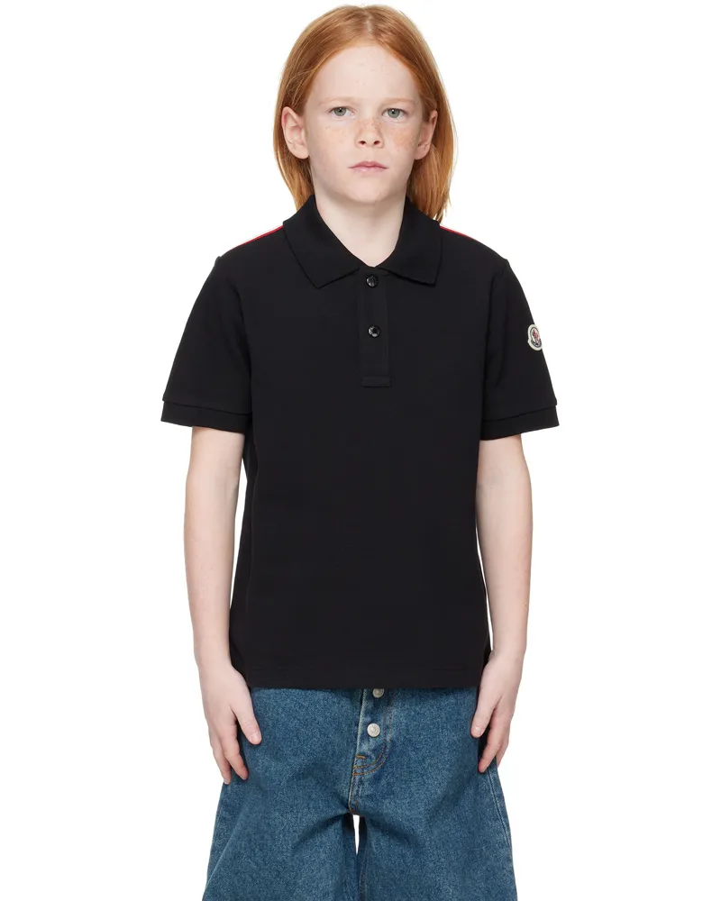 Moncler Kids Black Cotton Polo 999