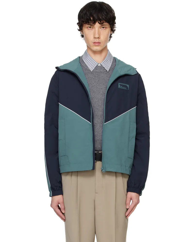 Kitsuné Blue & Navy Technical Windbreaker Jacket 0021