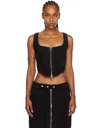 Eckhaus Latta Black Paneled Tank Top Soot