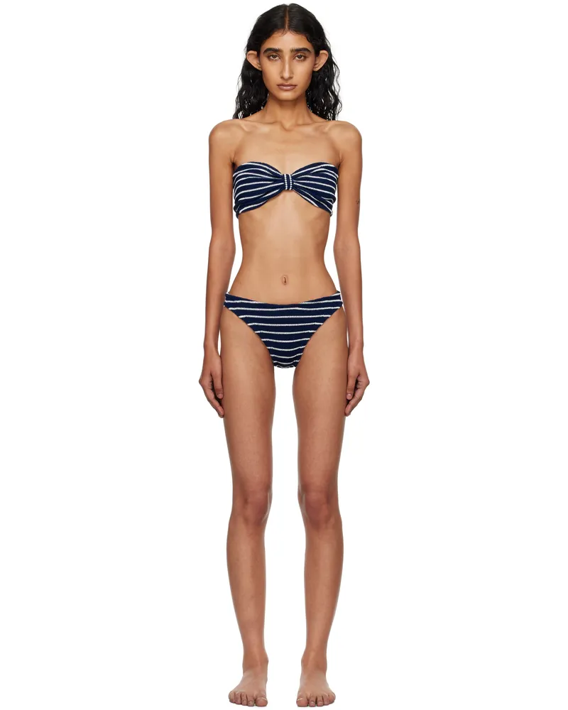 Hunza G Navy & White Jean Bikini Navy