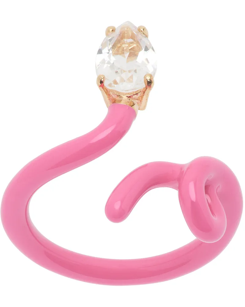 Bea Bongiasca Pink Baby Vine Tendril Ring Azalea