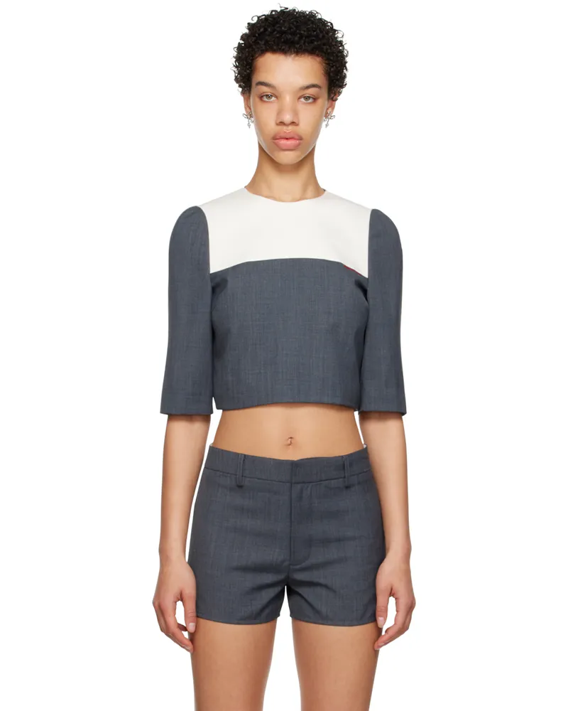 SHUSHU/TONG SSENSE Work Capsule – Gray Patchwork Blouse Gr100