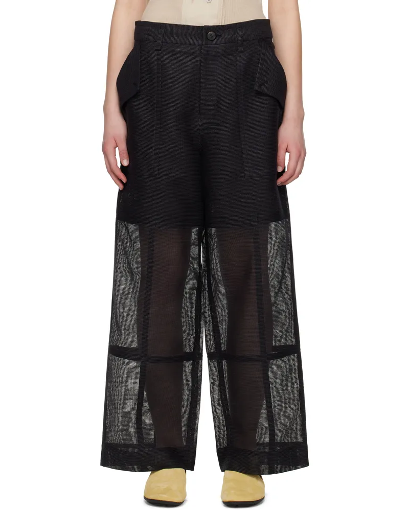 Issey Miyake Black Papyrus Trousers 15