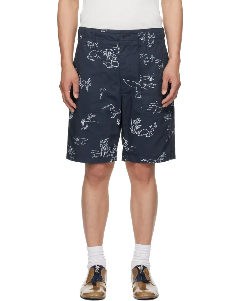 Engineered Garments Navy Fatigue Shorts Ct285