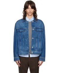 AMI Paris Blue Trucker Denim Jacket Used