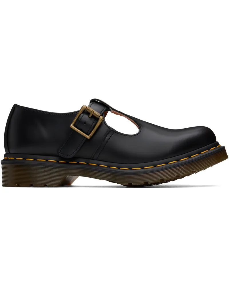 Dr.Martens Black Polley Smooth Leather Mary Jane Loafers Black
