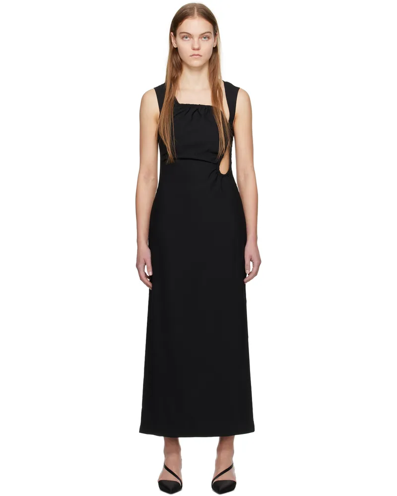 Wynn Hamlyn Black Ella Midi Dress Black