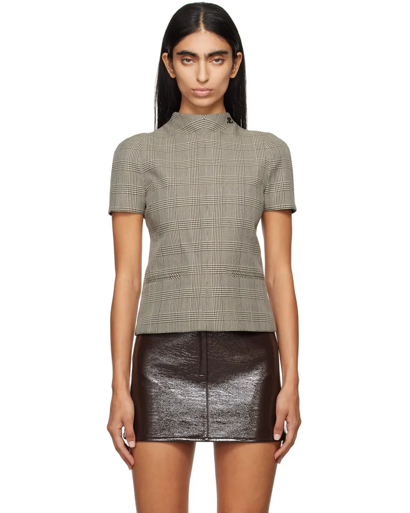 Courrèges Brown High Collar Top B107