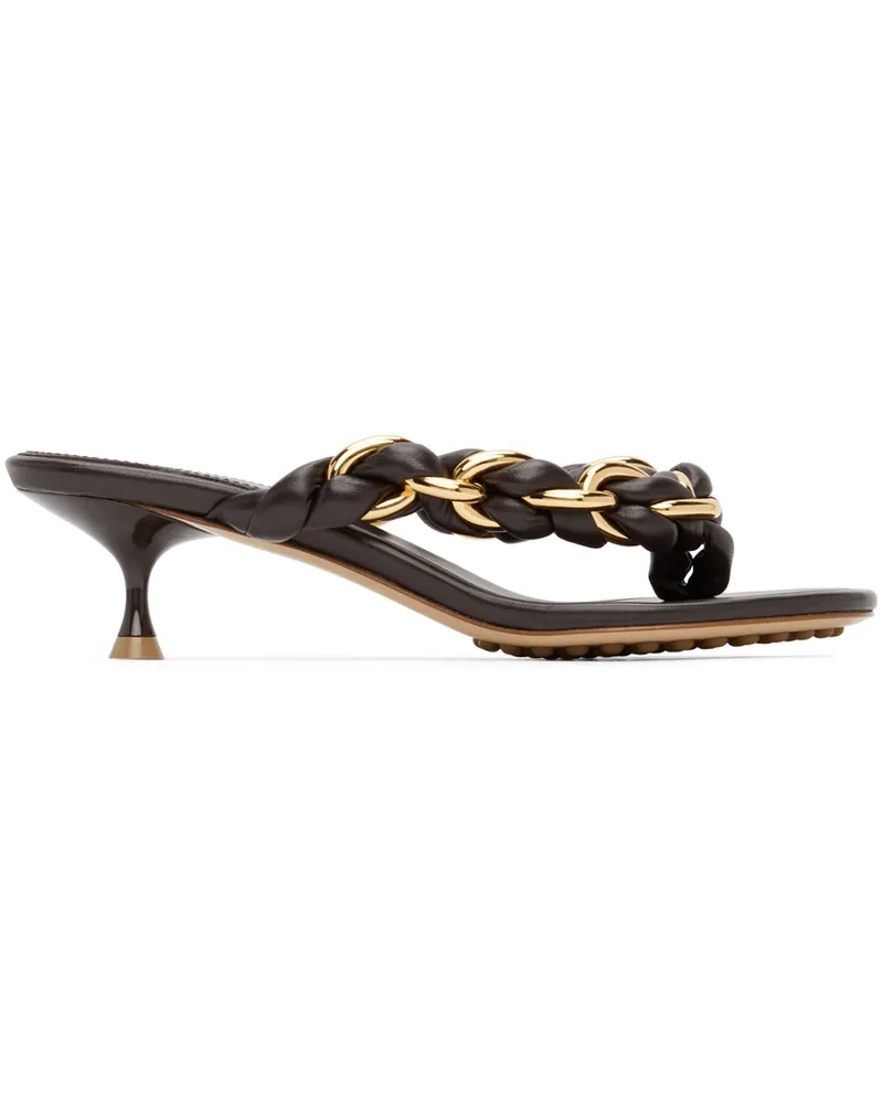 Bottega Veneta Brown Chain Dot Sandals 2113