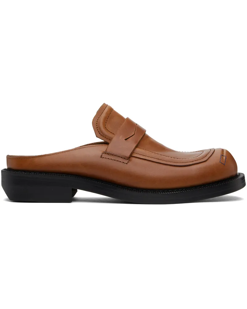 Adererror Brown Curve MU03 Slip-On Loafers Brown
