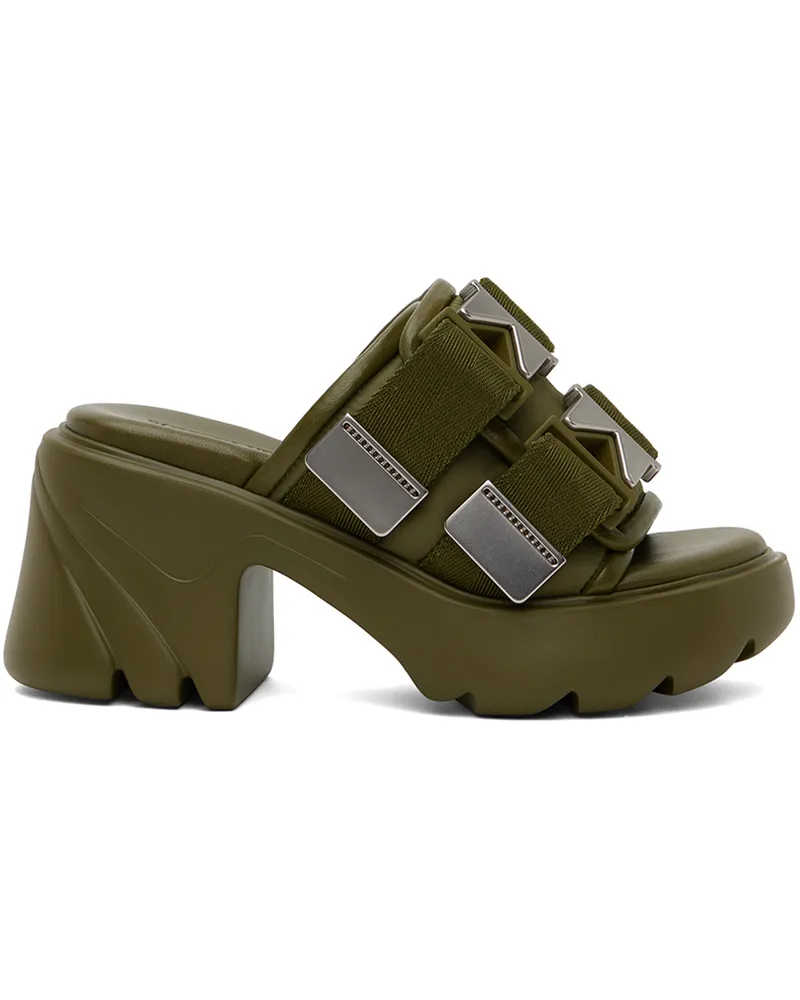 Bottega Veneta Khaki Flash Clogs 3372