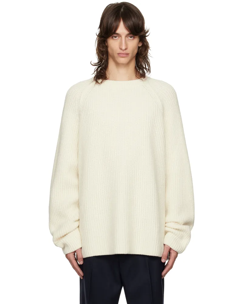 FRANKIE Shop Off-White Carter Crewneck Sweater Beige