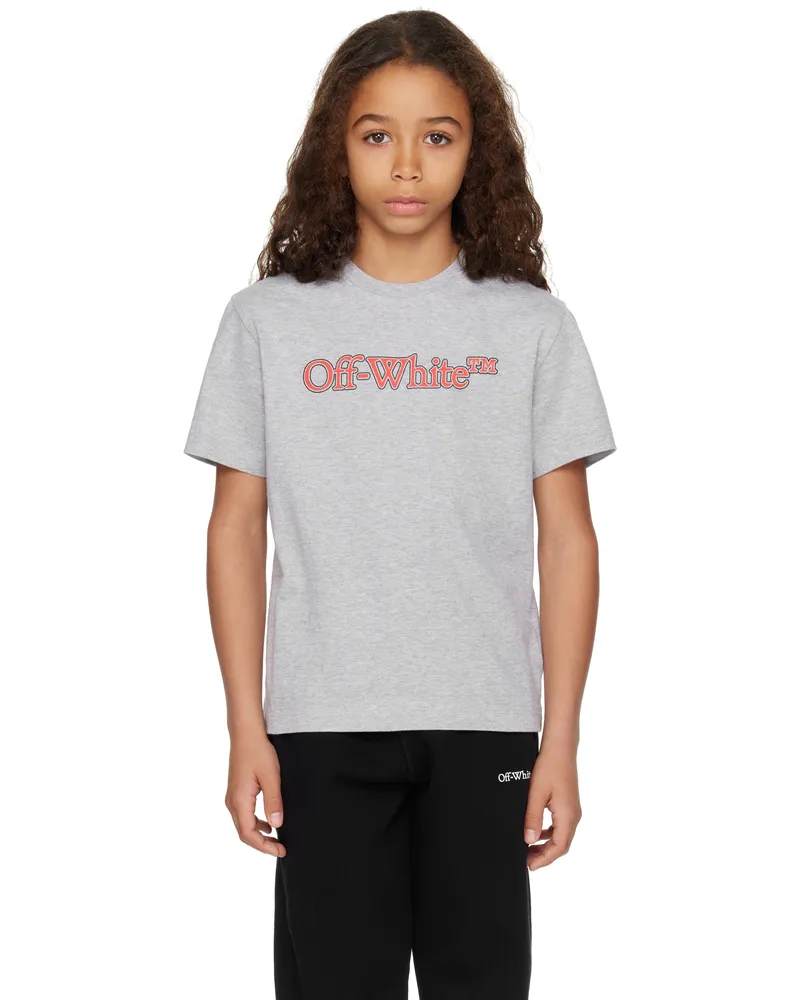 OFF-WHITE Kids Gray Big Bookish T-shirt Grey