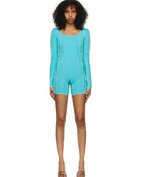 Helena Manzano SSENSE Exclusive Blue Carmen Jumpsuit Turquoise