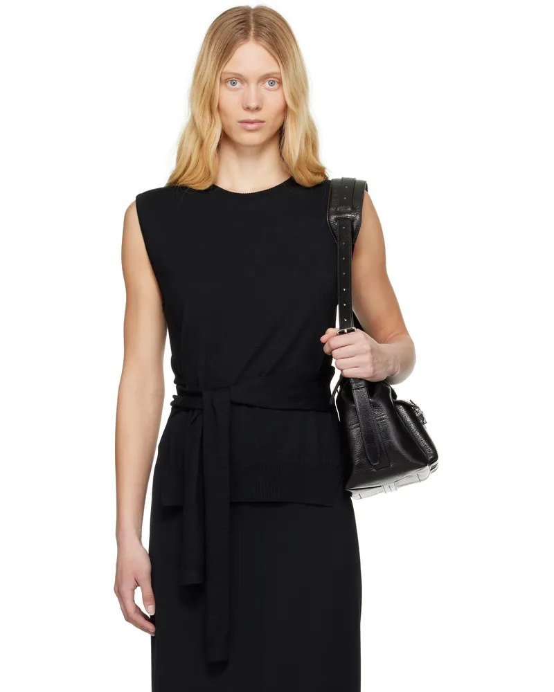 Christophe Lemaire Black Trompe L'oeil Sleeveless Sweater Bk999
