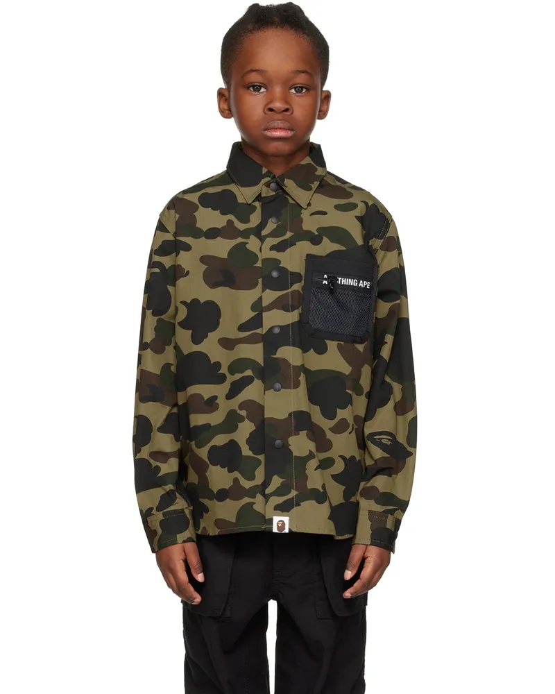 BAPE Kids Khaki Outdoor Shirt Green