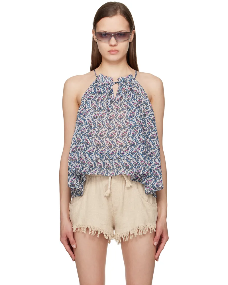 Étoile Isabel Marant Off-White & Blue Fabino Camisole 23ec