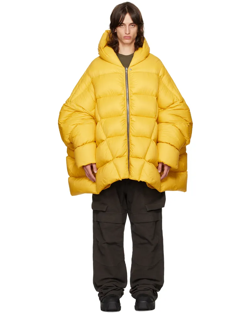 Rick Owens Yellow Porterville Hooded Peter Down Jacket 12