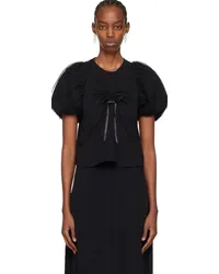 Simone Rocha Black Ruched T-Shirt Black