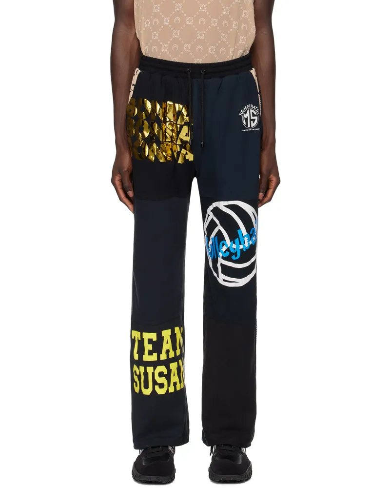 Marine Serre Black Regenerated T-Shirt Sweatpants Bk99