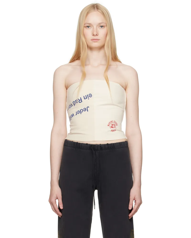 Marine Serre Beige Regenerated Tote Bags Bustier Top Wh30