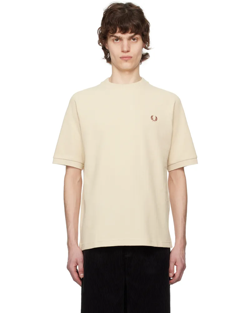 Fred Perry Beige Ribbed Raglan Sleeve T-shirt 691