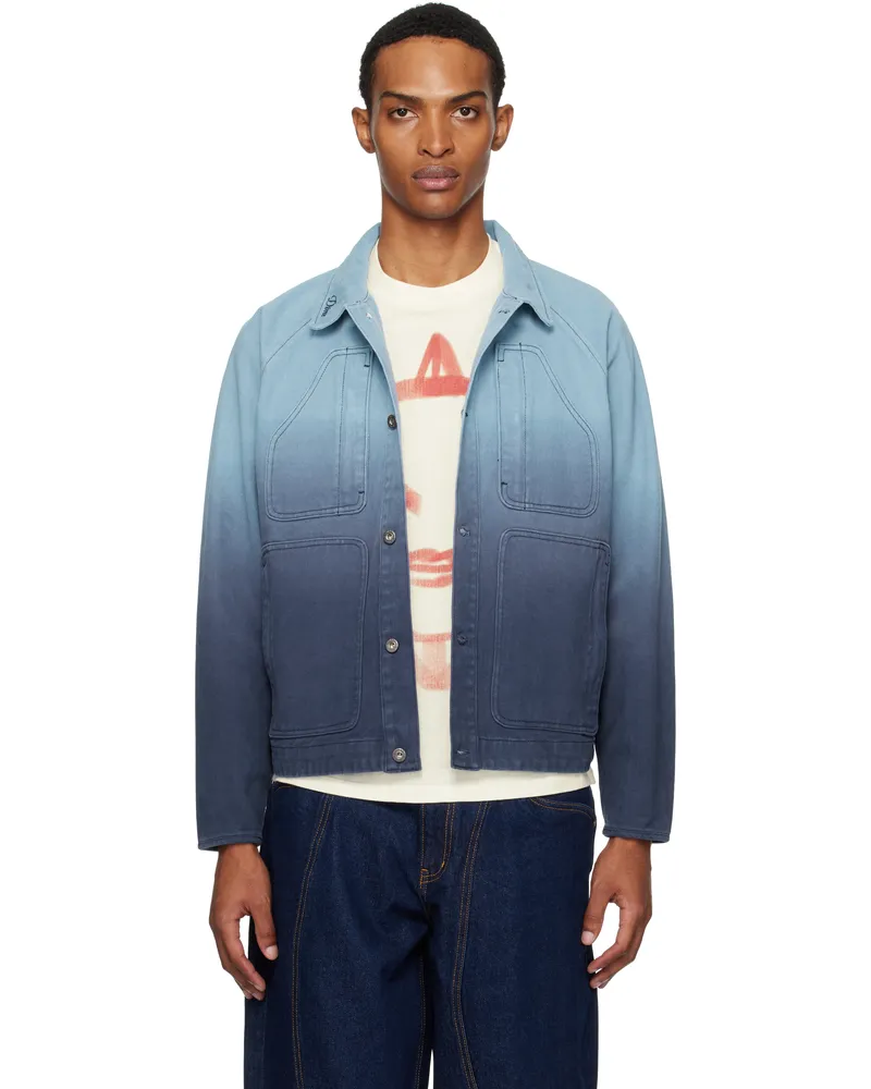 Dime Blue Dipped Chore Jacket Blue