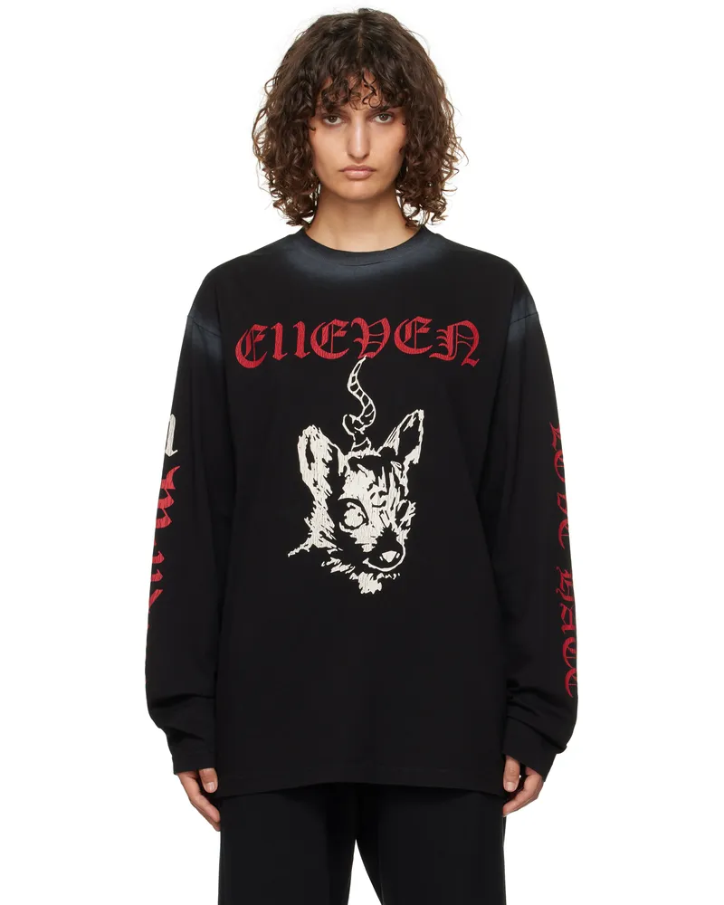 WE 11 DONE Black 11 Long-Sleeved T-shirt Black