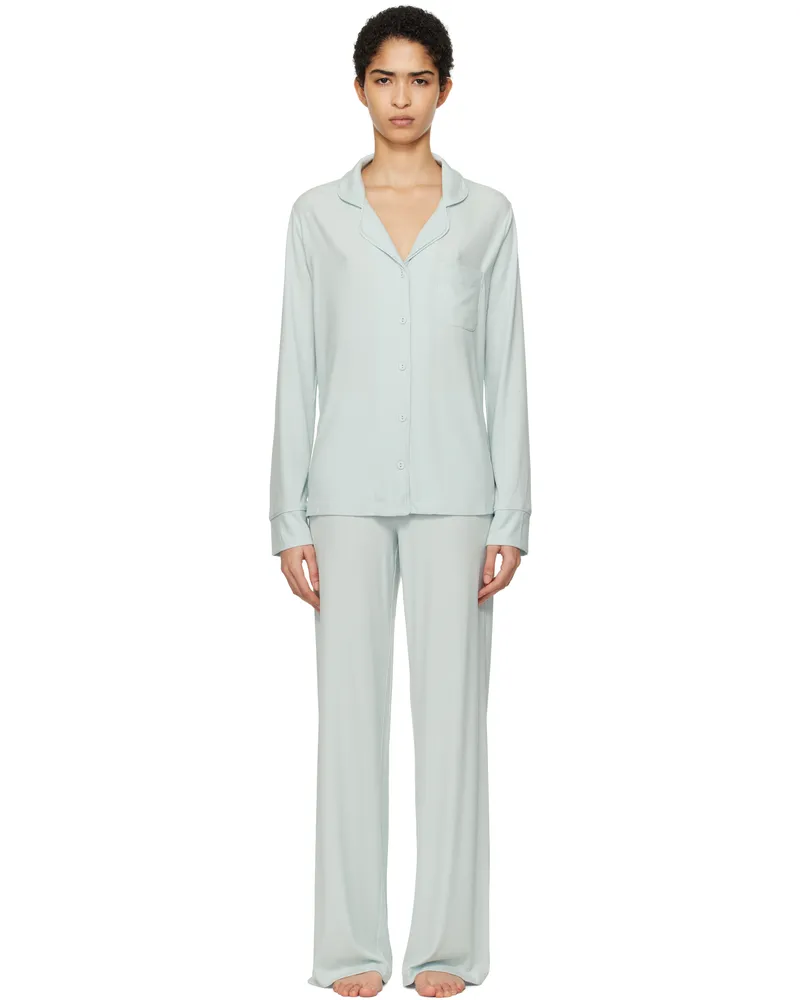 SKIMS Blue Soft Lounge Sleep Pyjama Set Frost