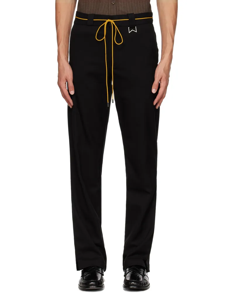 RHUDE Black Drawstring Trousers Black