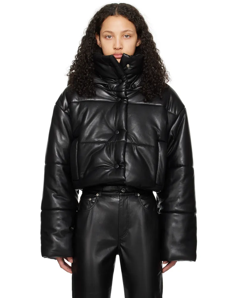 Nanushka Black Aveline Vegan Leather Jacket Black