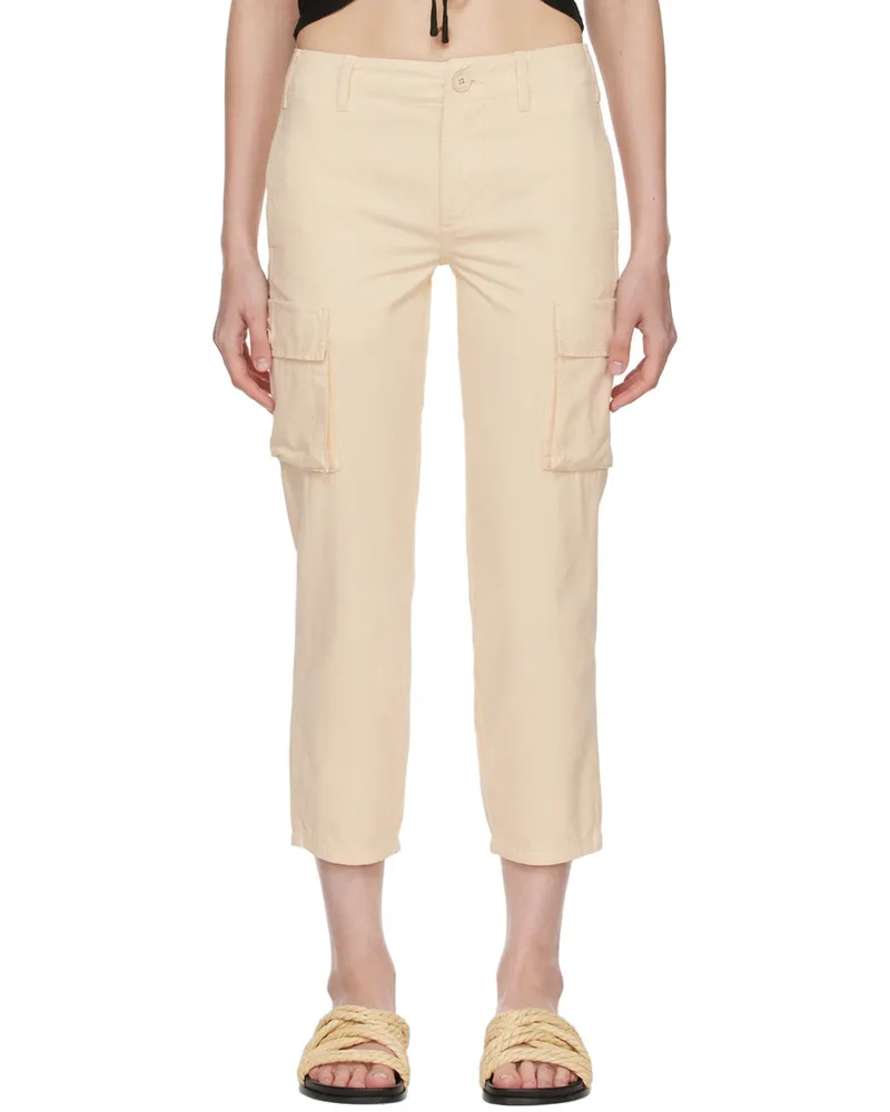 Frame Denim Beige Cotton Trousers Washed