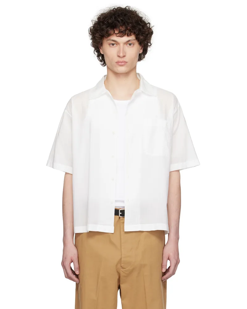 Merz b. Schwanen White SHIRT09LP Short Sleeve Shirt 01