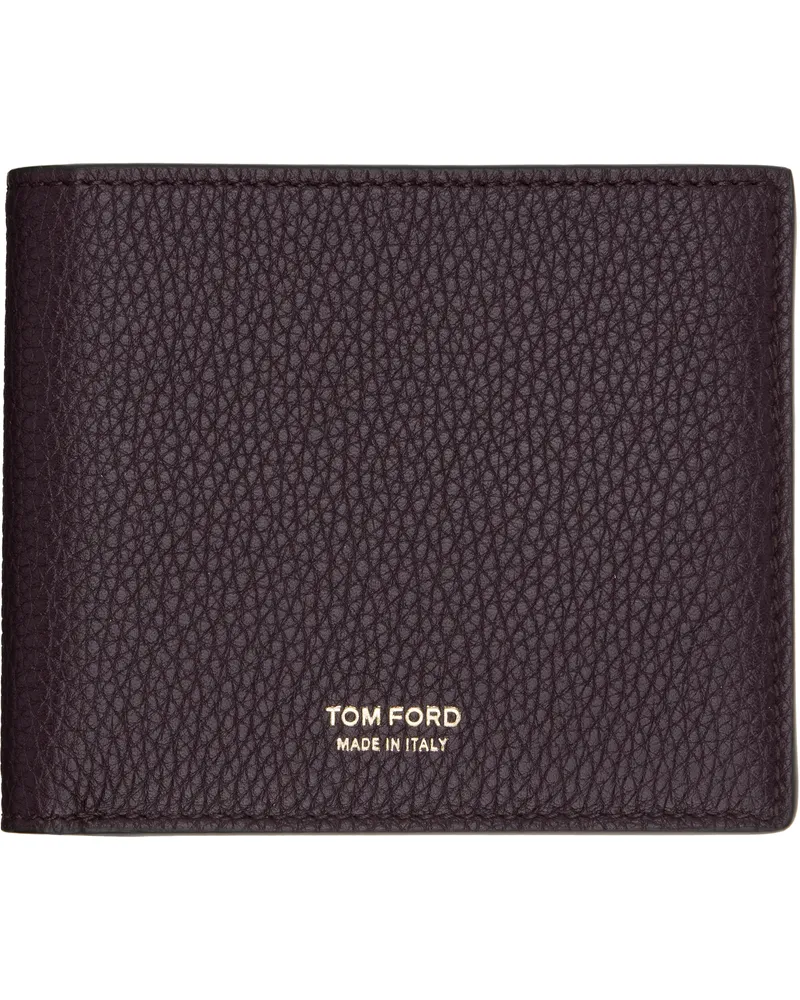 Tom Ford Burgundy Grain Leather Classic Bifold Wallet 1r011oxblood