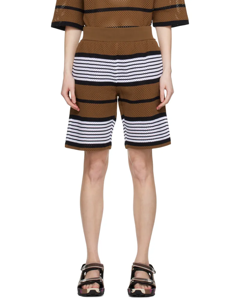 Burberry Brown Stripe Shorts Dark