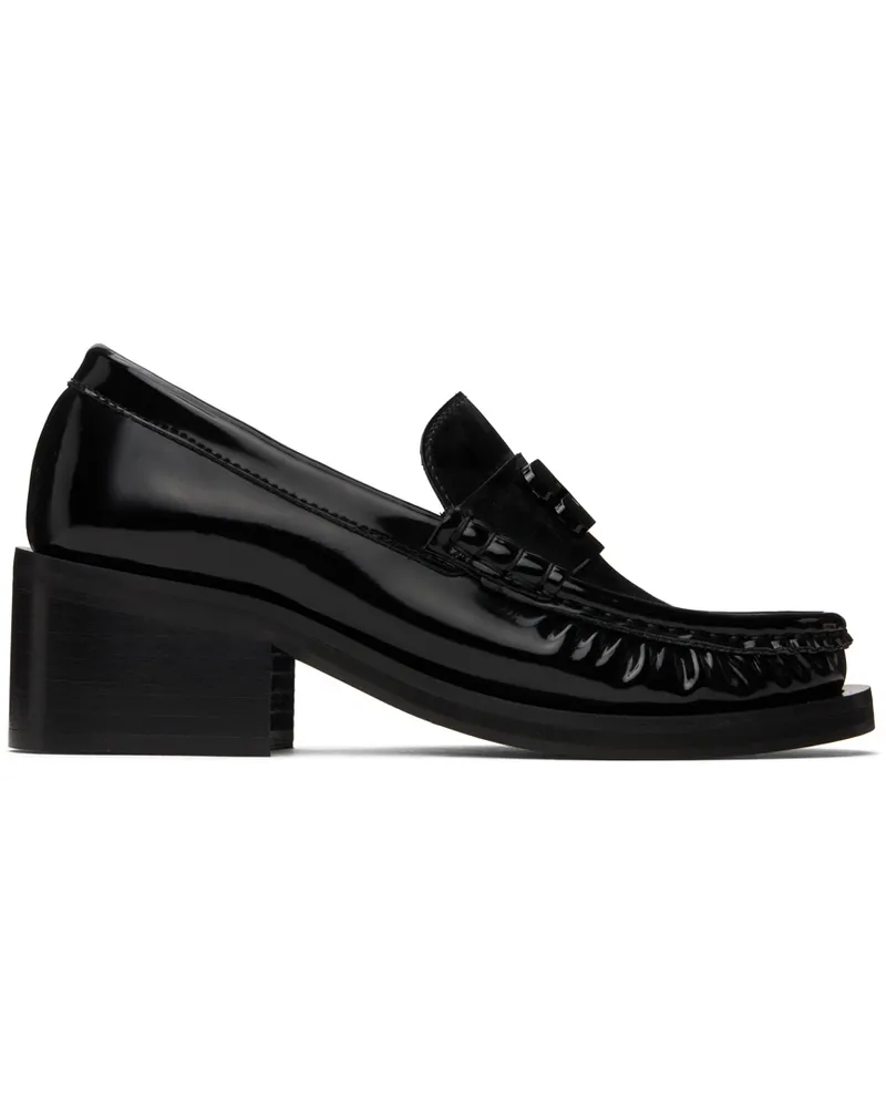 Ganni Black Butterfly Logo Mid Heel Loafers 099