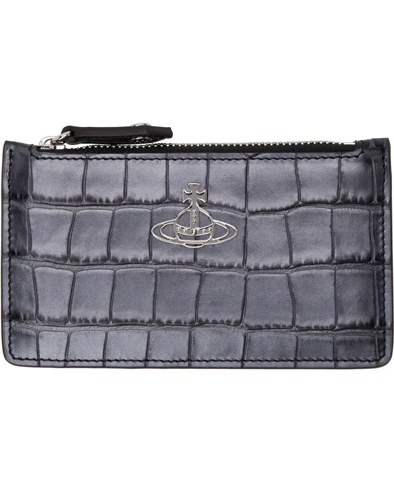 Vivienne Westwood Gray Slim Long Card Holder Ss25-n405