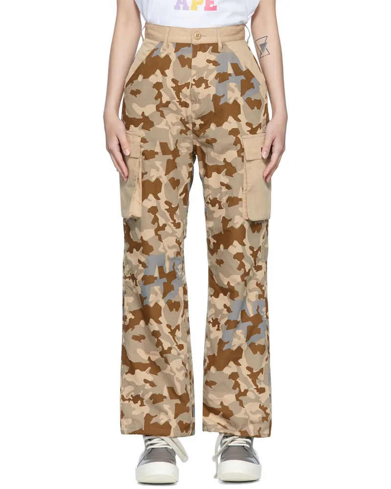 BAPE Beige Cotton Trousers Beige