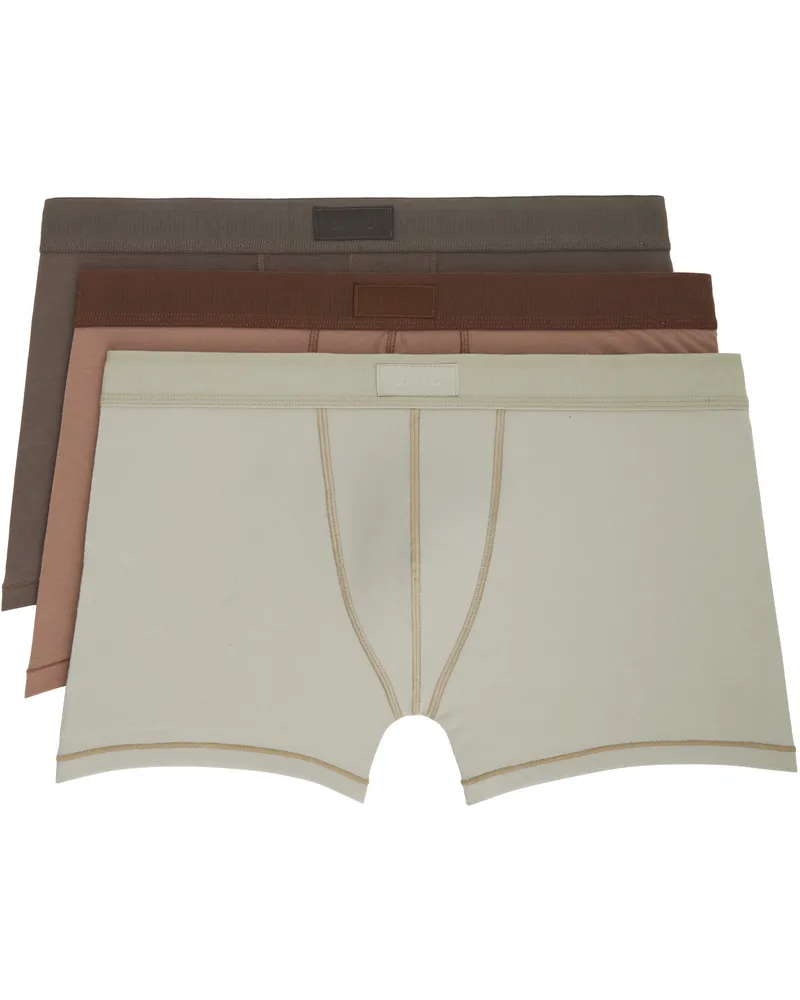 SKIMS Three-Pack Multicolor SKIMS Cotton 3 Boxer Briefs Chalk