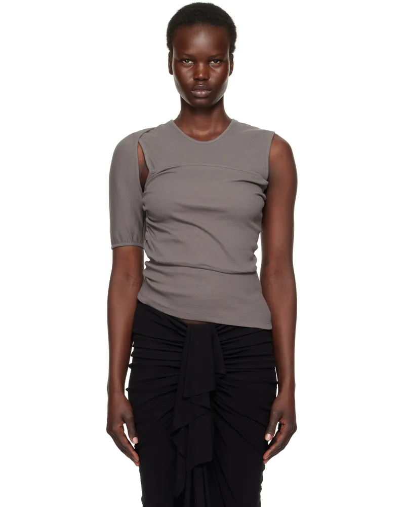 Christopher Esber Gray Contorsion Rib Tank Top Shadow