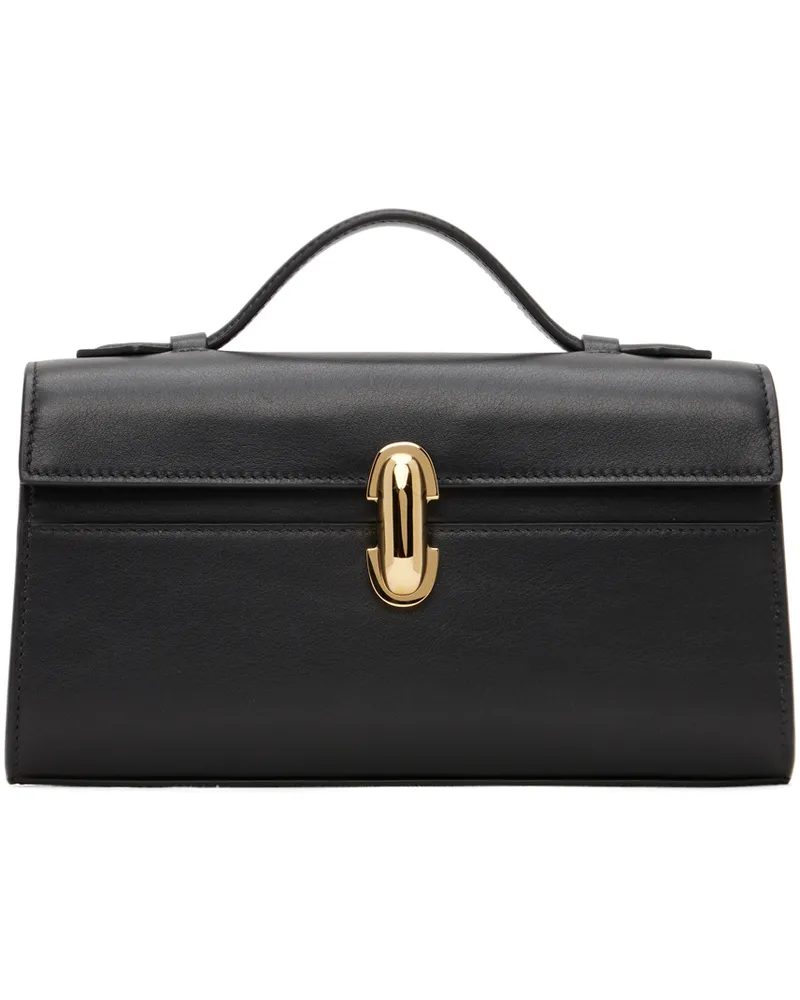 SAVETTE Black Symmetry Pochette Top Handle Bag 001