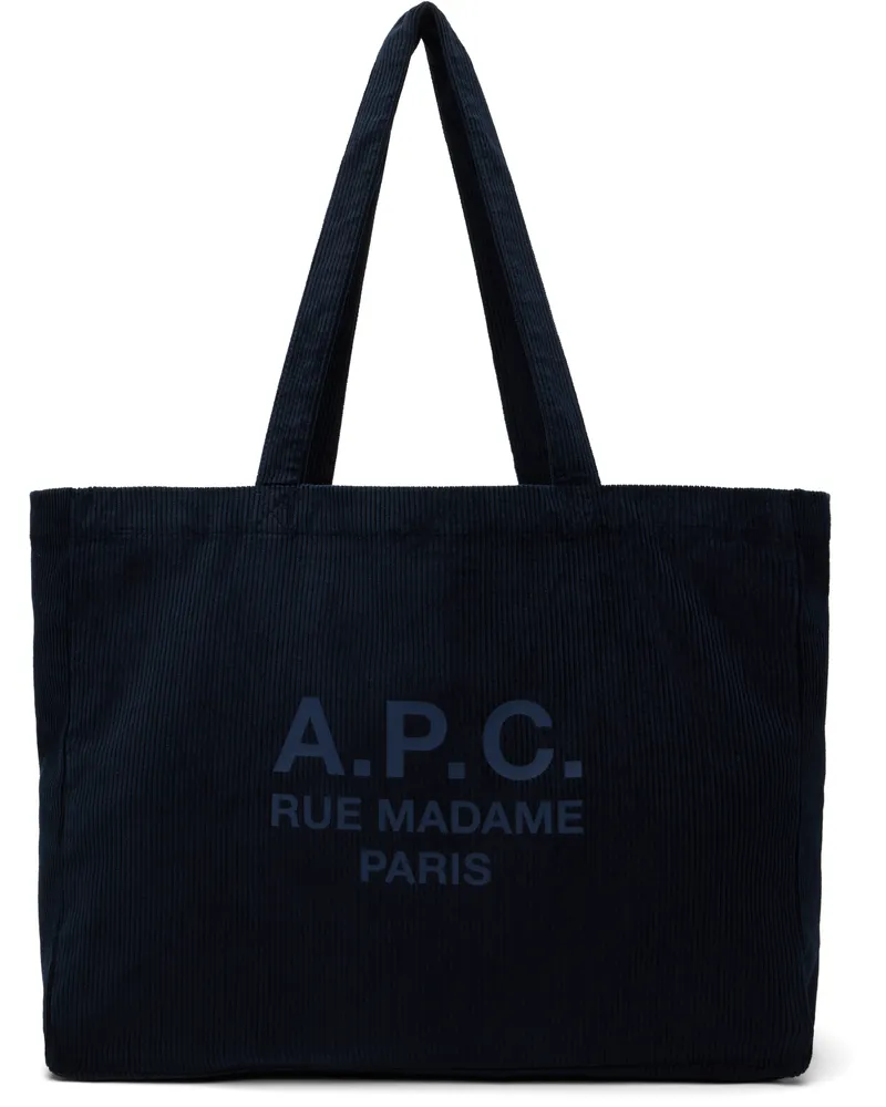 A.P.C. Navy Diane 'Rue Madame' Shopping Tote Iak