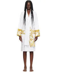 Versace White 'I Heart Baroque' Robe Zbianco